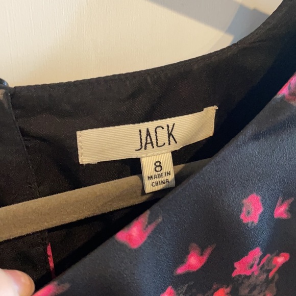 Jack (US8) black and magenta shirt sleeve dress with low back cutout - Picture 4 of 6